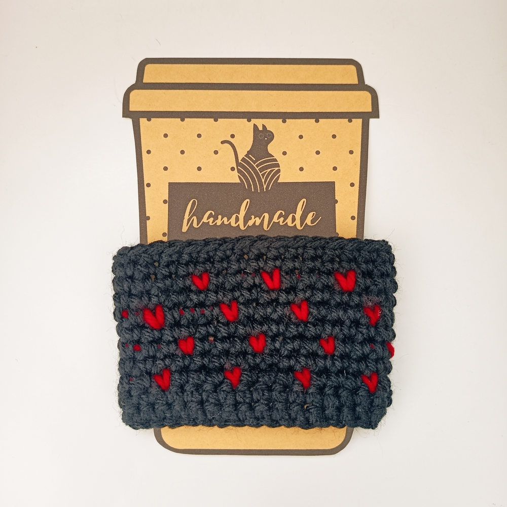 🖤❤️Handmade Black and Red Cup Sleeve